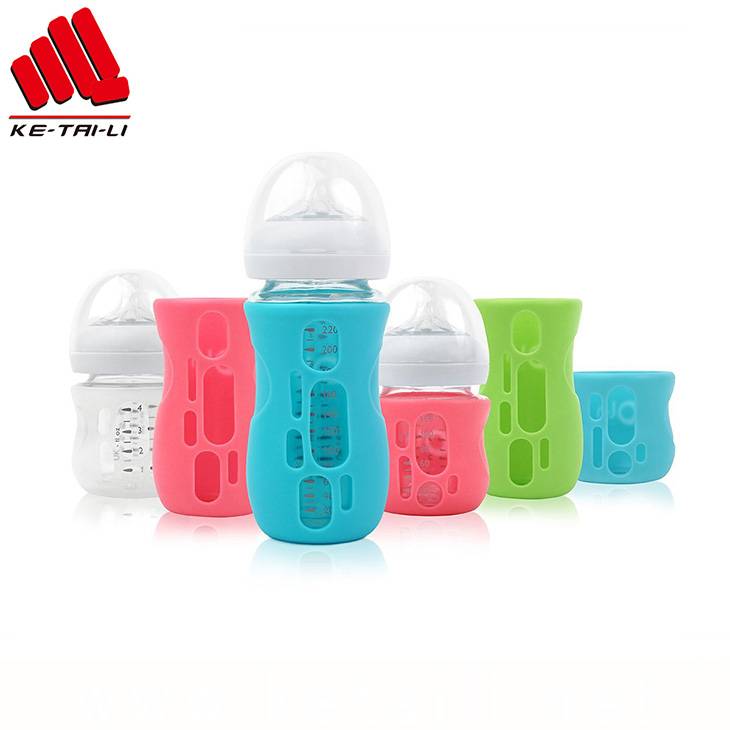 Factory Oem High Quality Insulating Heat Proof Baby Feeding Bottle With Silicone Cover Sleeve