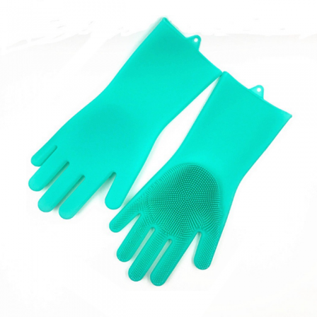 Hot Household Silicone Rubber Dish Washing Gloves Reusable Heat Resistant For Cleaning