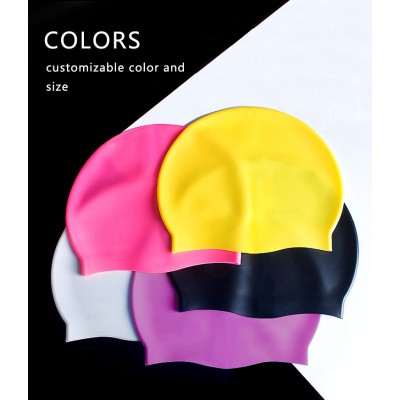 Waterproof Swimming cap silicone colorful fashion swimming cap