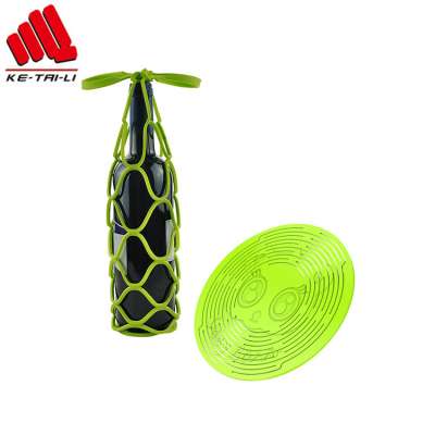 Wholesale Multi Function Cup Mat Non Woven Tote Wine Cooler Bag Cheap Silicone Wine Net Holder